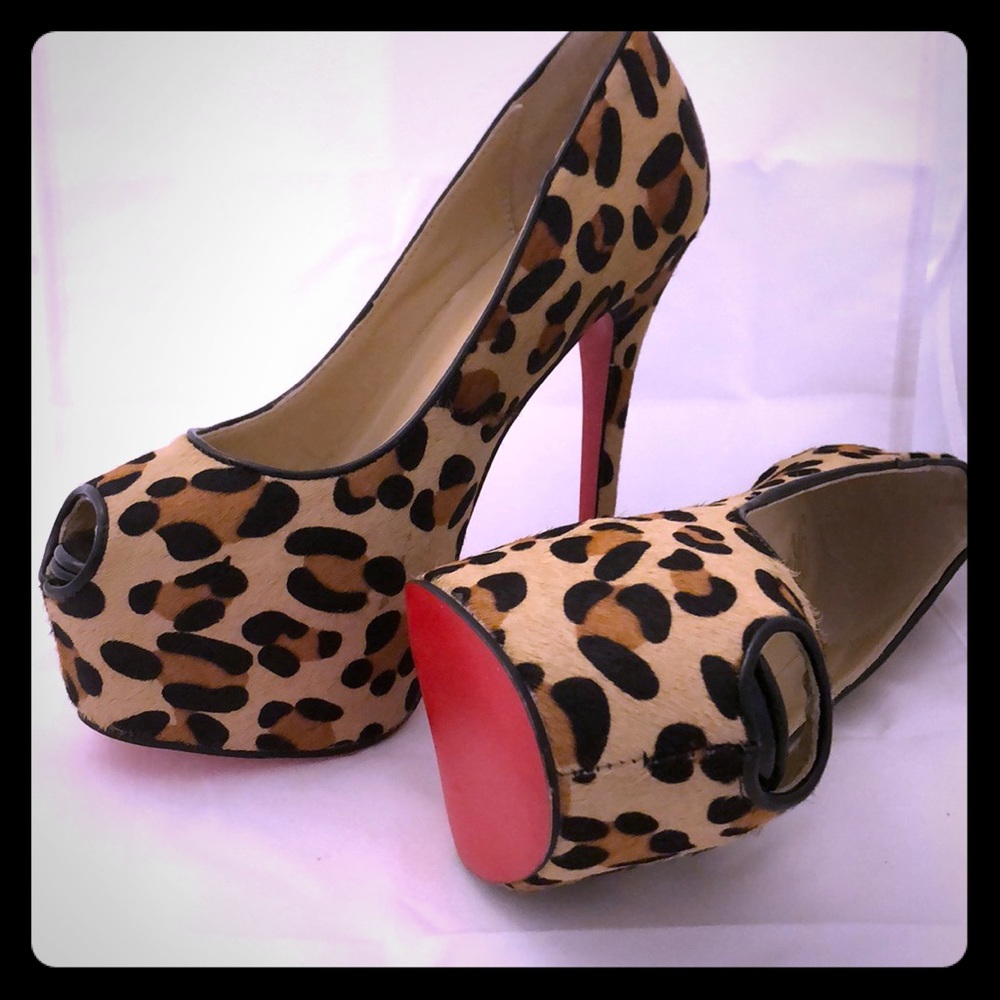 Ramass Red Bottoms Leopard Print Heels